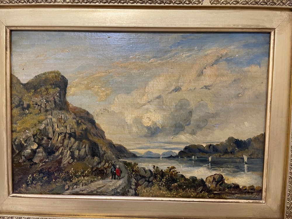 Victorian Oil on Canvas Lakeside Scene View II