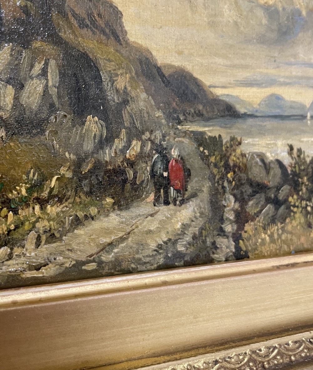 Victorian Oil on Canvas Lakeside Scene View V