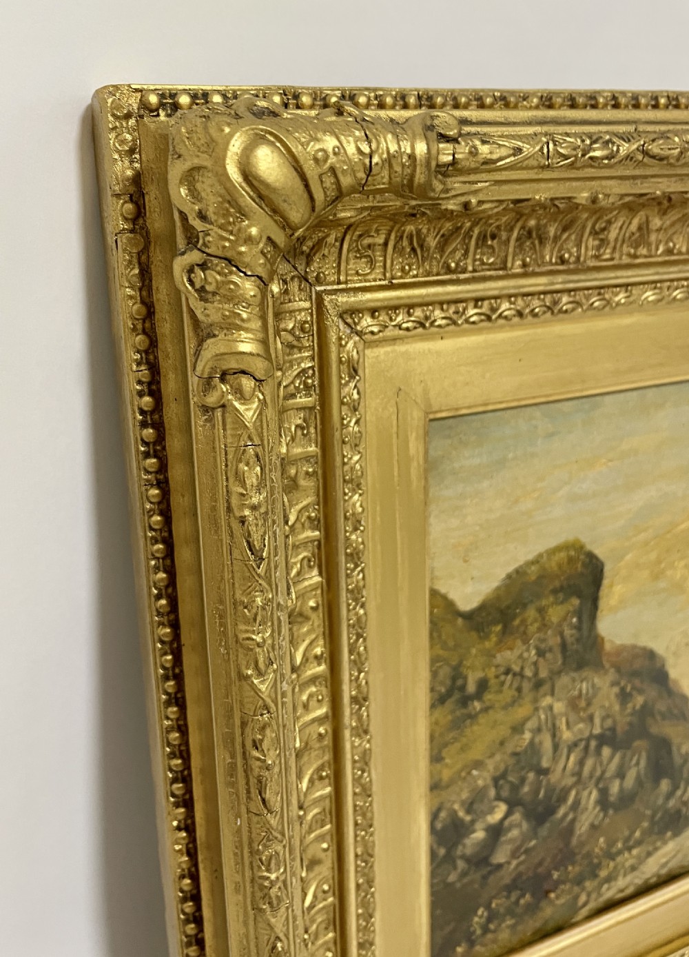 Victorian Oil on Canvas Lakeside Scene View XIV