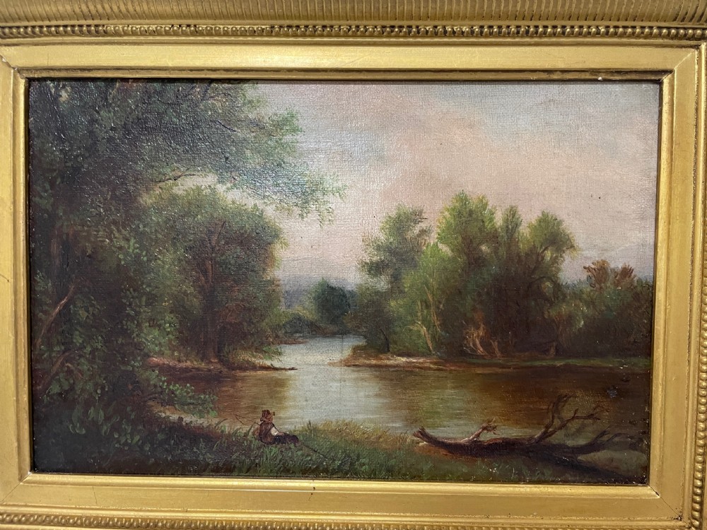 Victorian Oil on Canvas Painting of a Fisherman View III