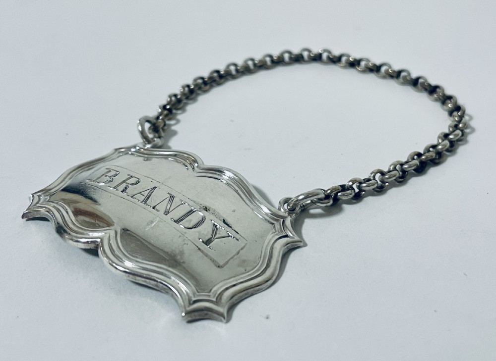 Victorian Sterling Silver BRANDY Decanter Label View II