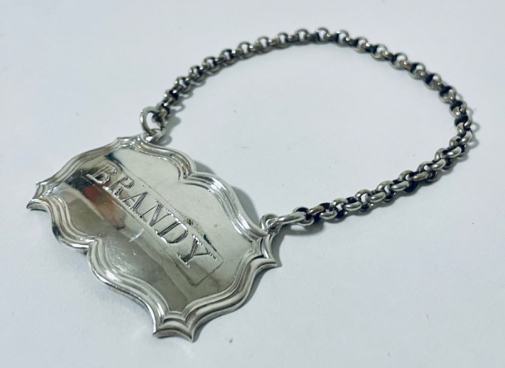 Victorian Sterling Silver BRANDY Decanter Label View III