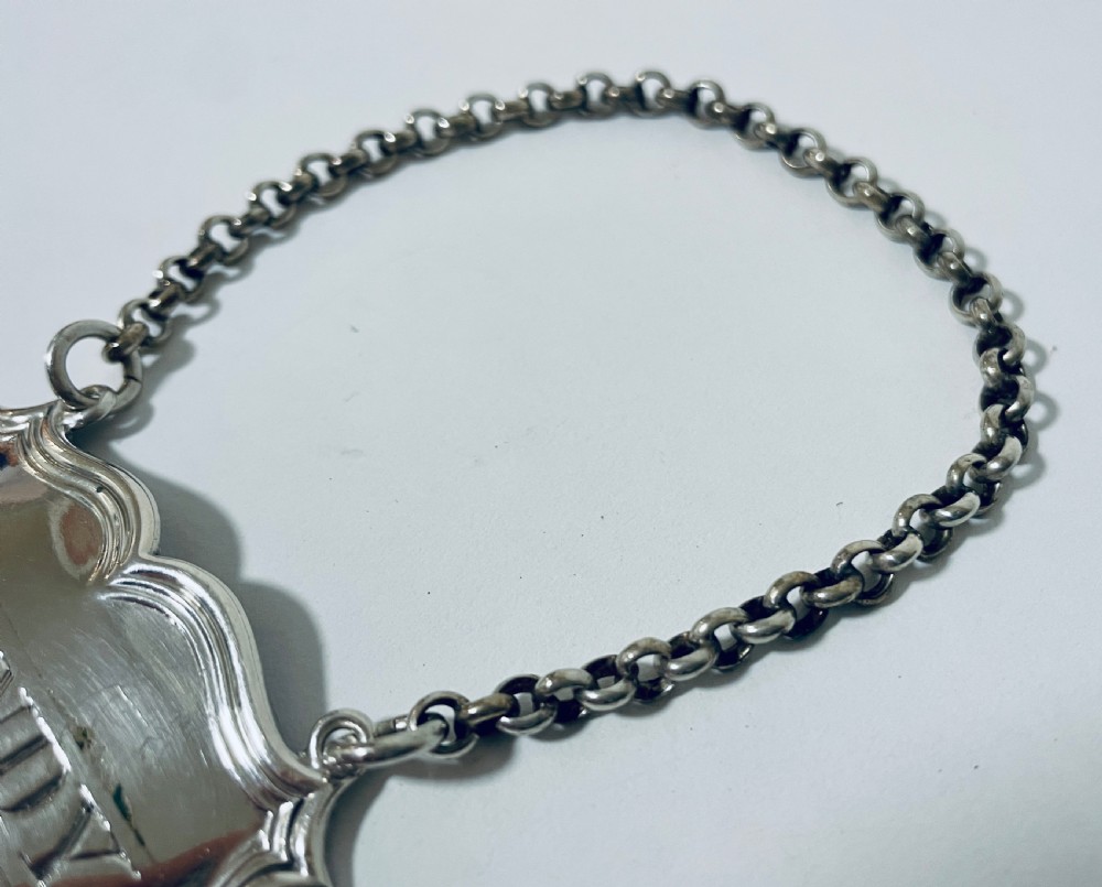 Victorian Sterling Silver BRANDY Decanter Label View IV