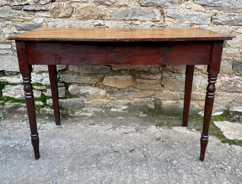 Antique Pine Bow Front Side Table View II