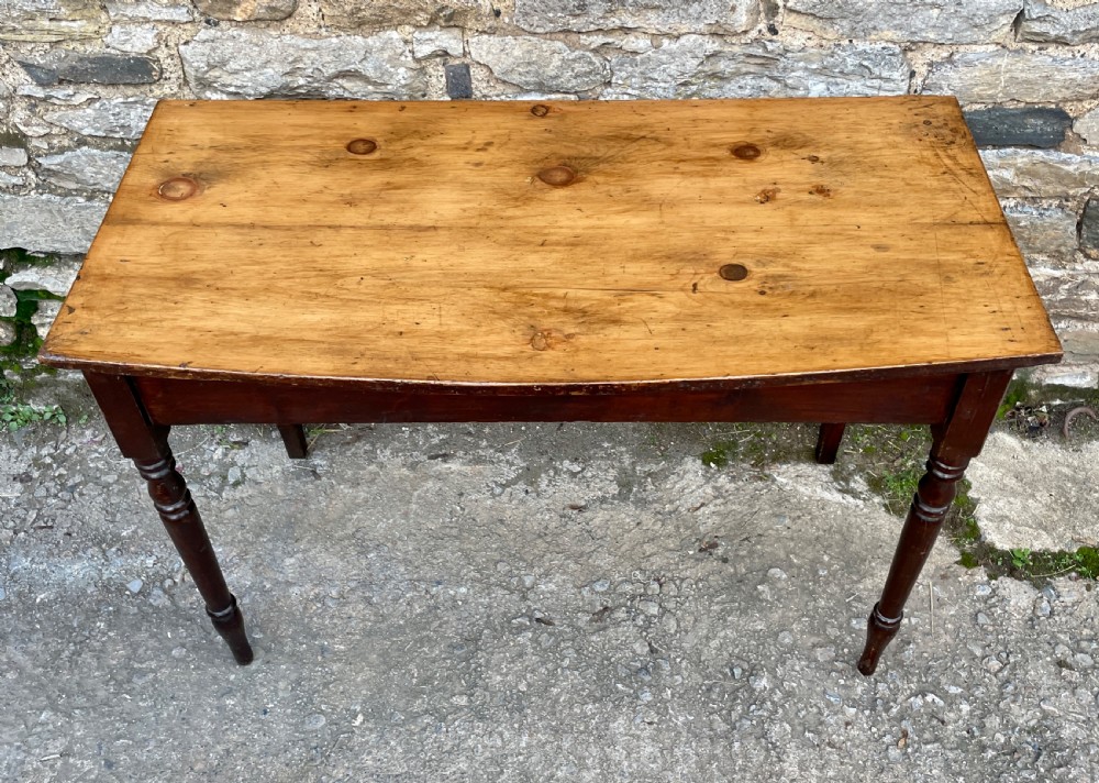 Antique Pine Bow Front Side Table View III