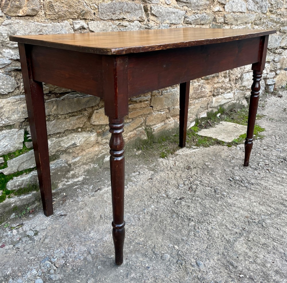 Antique Pine Bow Front Side Table View VII