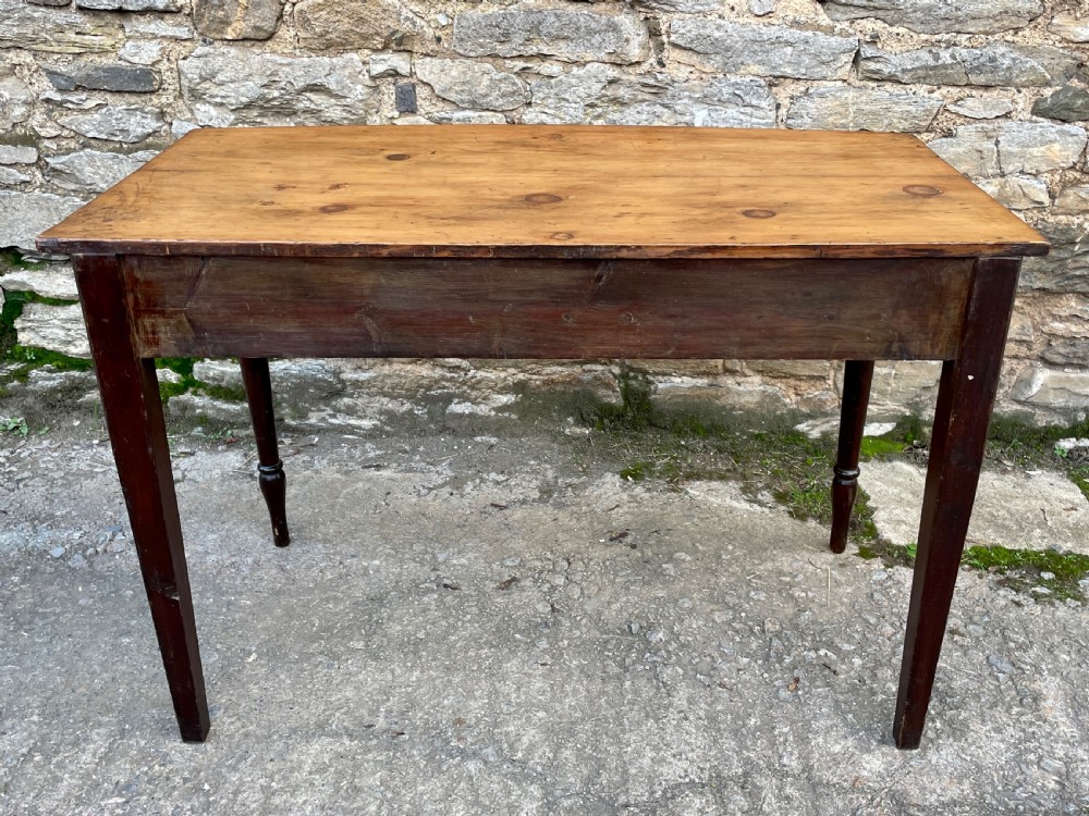 Antique Pine Bow Front Side Table View IX