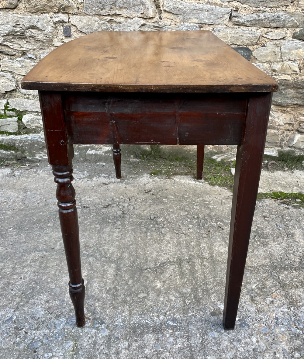 Antique Pine Bow Front Side Table View X