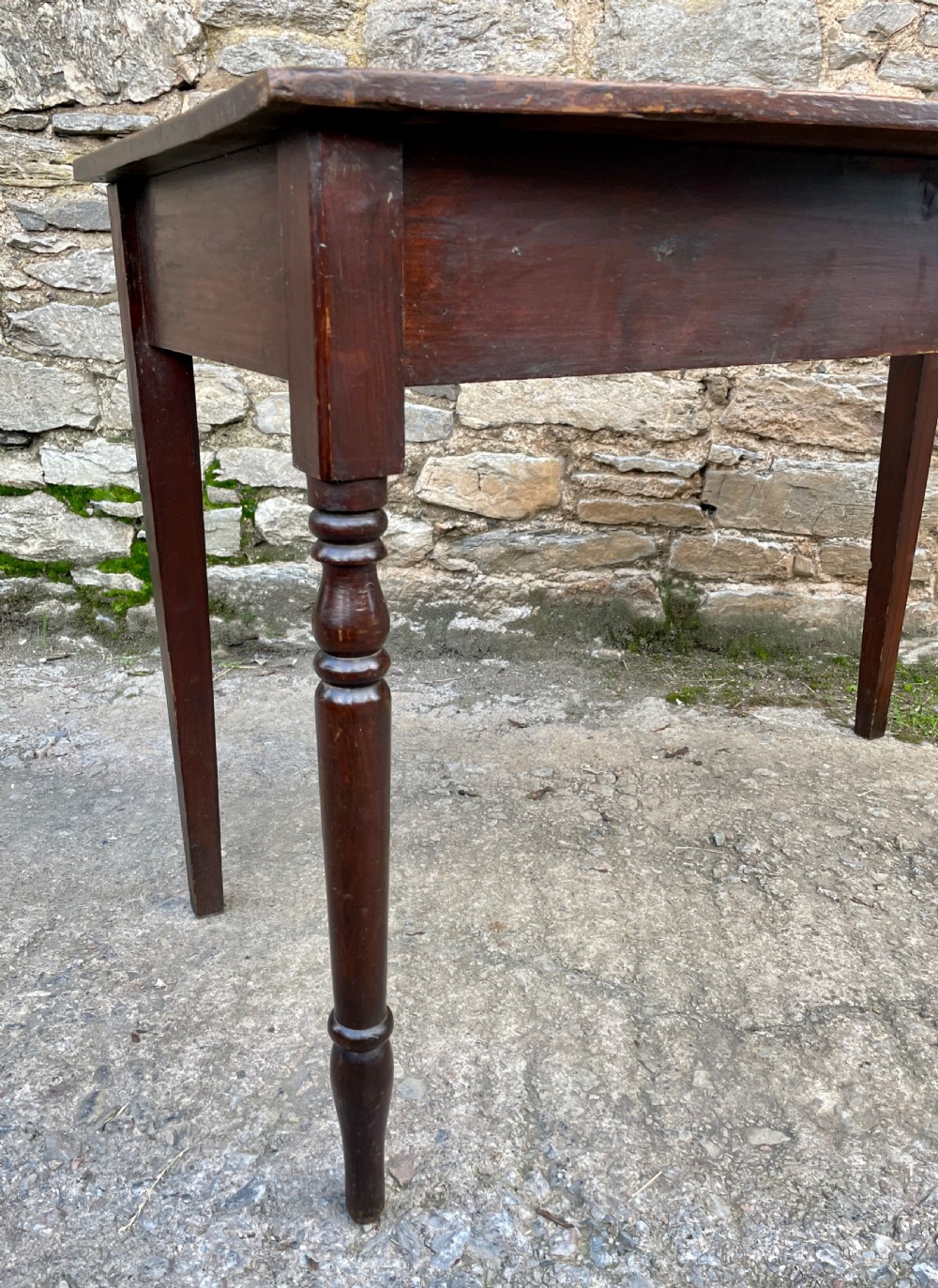 Antique Pine Bow Front Side Table View XVI