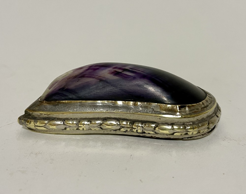 Antique Silver Plated Mussel Snuff Box View II