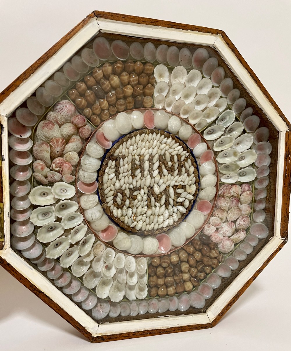 Antique Victorian Shellwork Sailors Valentine View V