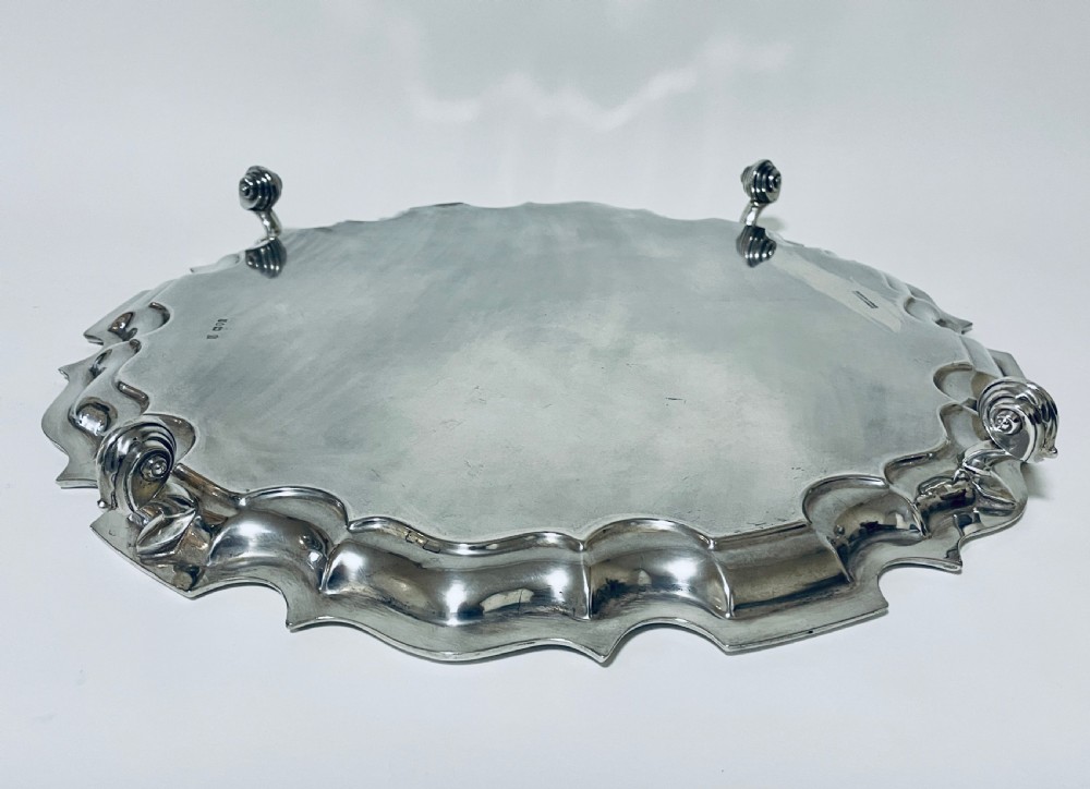 Large Antique Victorian Solid Silver Salver View VIII