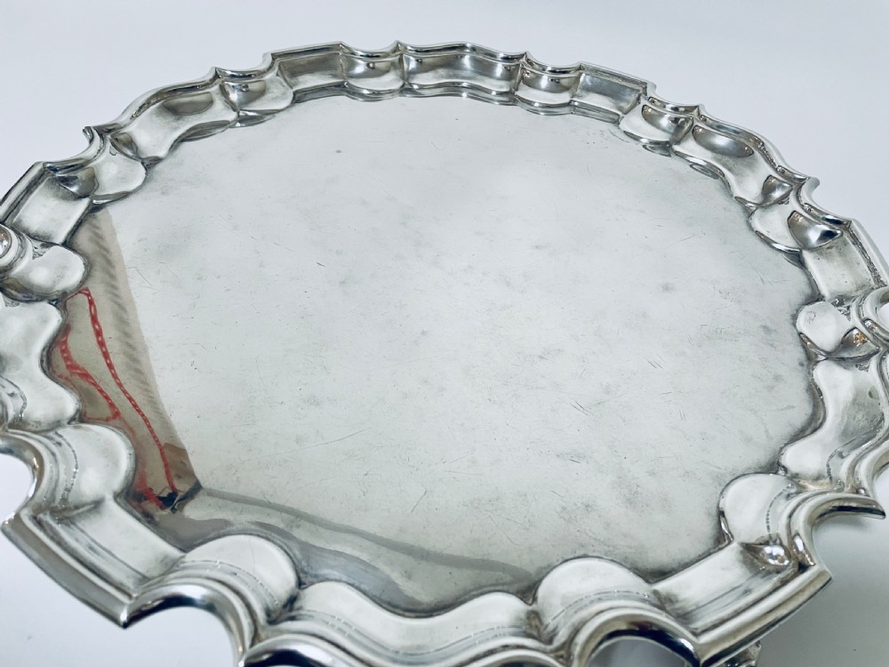 Large Antique Victorian Solid Silver Salver View XIV
