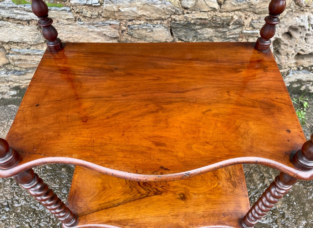 Victorian Walnut Inlaid Whatnot View V