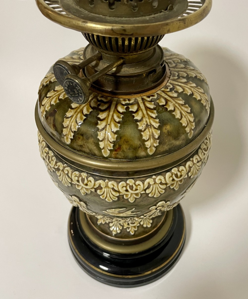 Antique Victorian Doulton Oil Lamp View VII