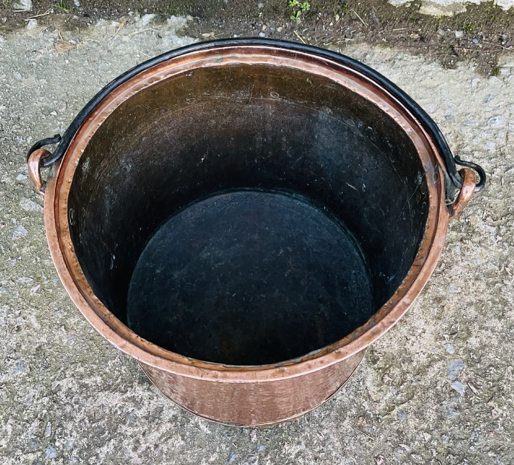 Antique Victorian Riveted Copper Bucket View III