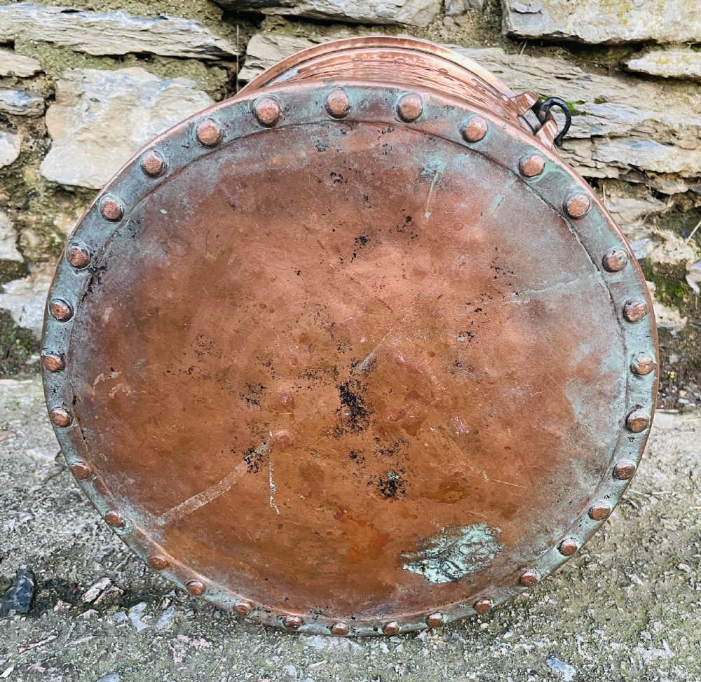 Antique Victorian Riveted Copper Bucket View VII