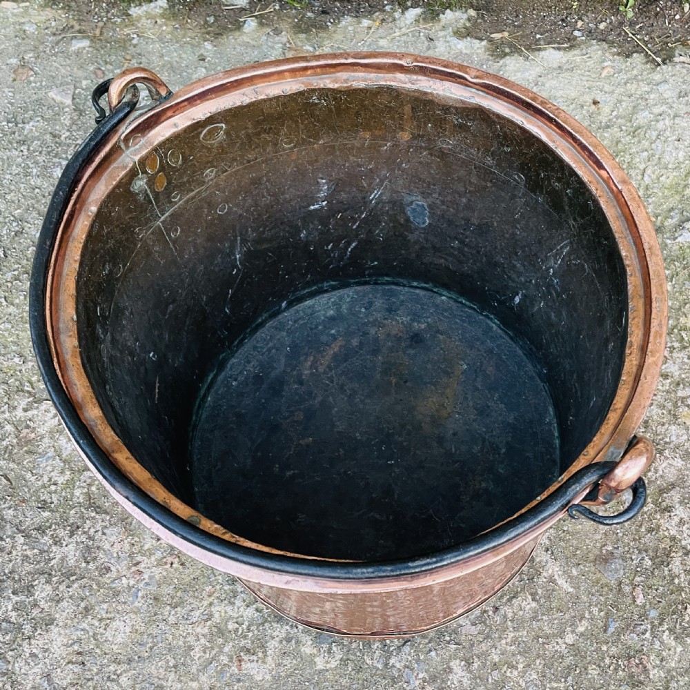 Antique Victorian Riveted Copper Bucket View VIII