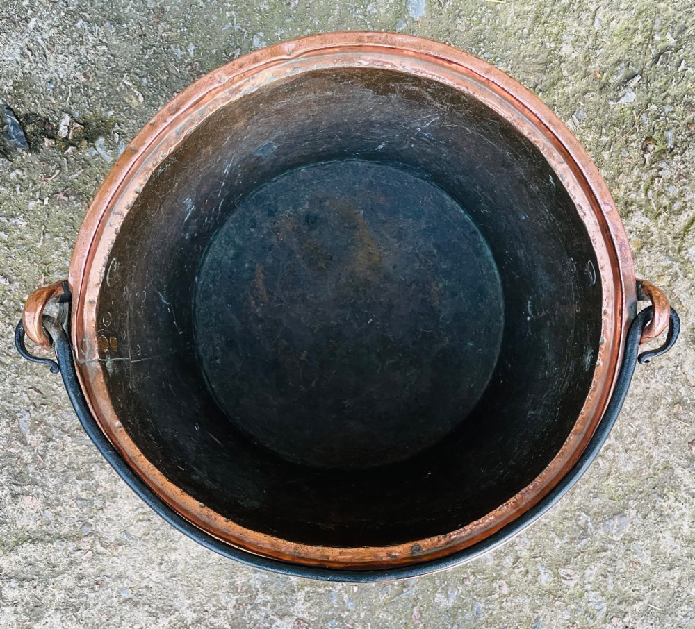 Antique Victorian Riveted Copper Bucket View IX