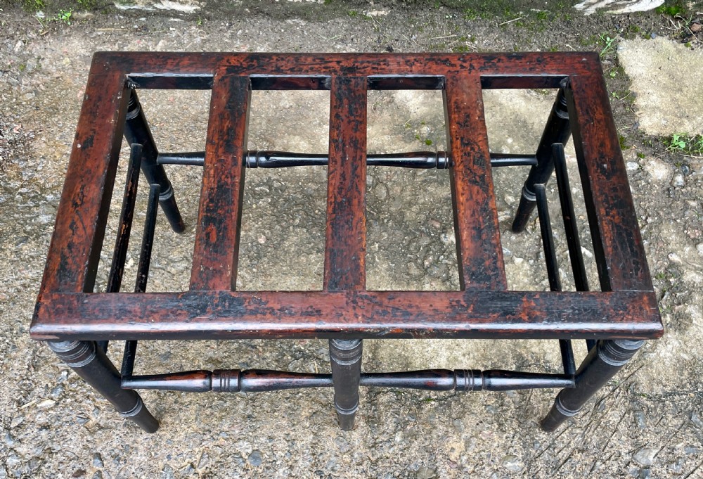 Antique Edwardian Ebonised Luggage Rack Stand View II