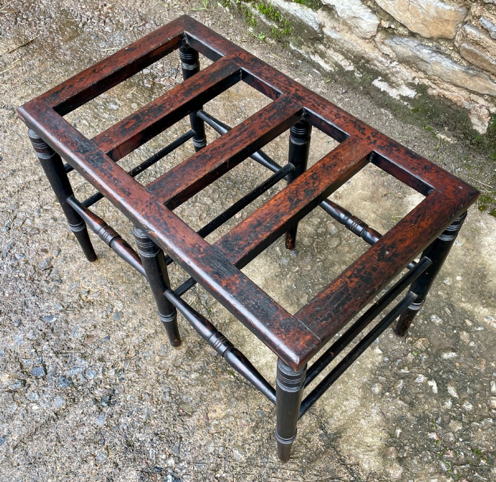 Antique Edwardian Ebonised Luggage Rack Stand View V
