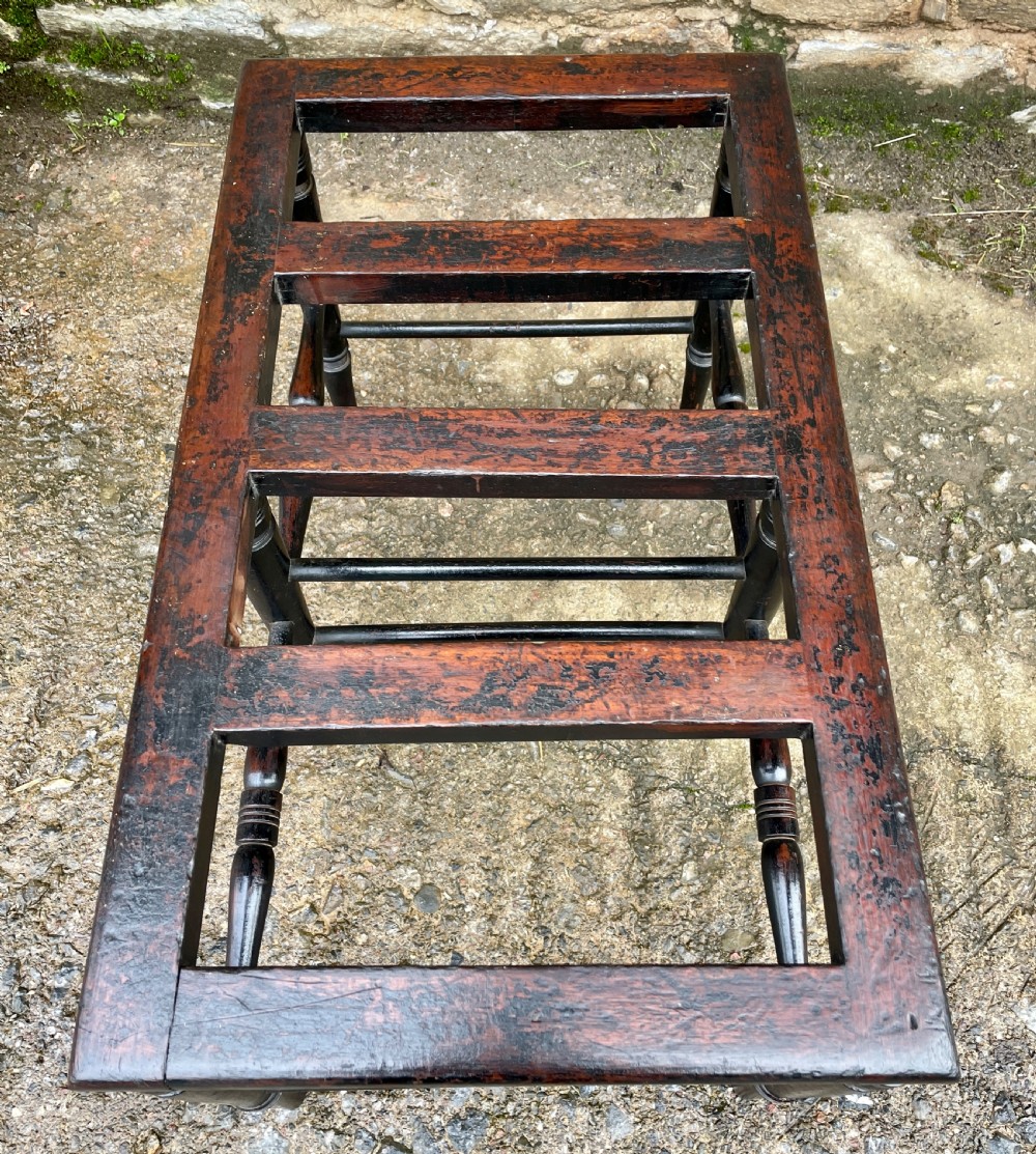Antique Edwardian Ebonised Luggage Rack Stand View VII