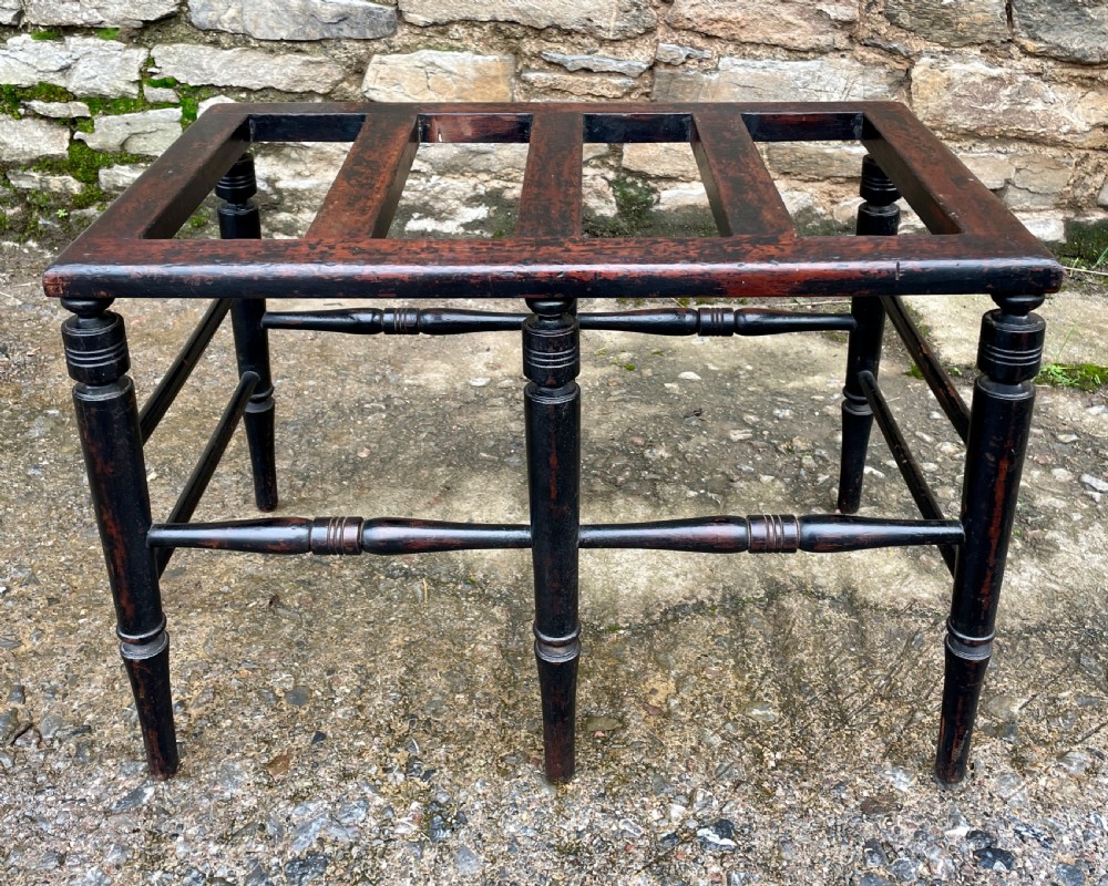 Antique Edwardian Ebonised Luggage Rack Stand View VIII