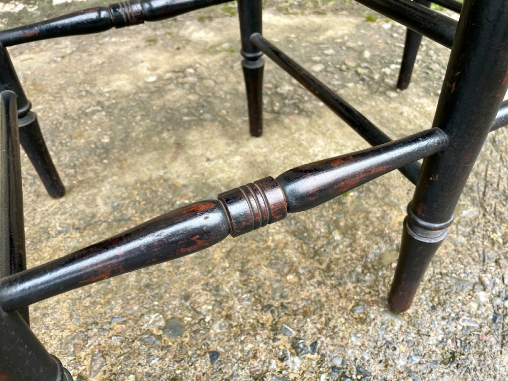 Antique Edwardian Ebonised Luggage Rack Stand View IX