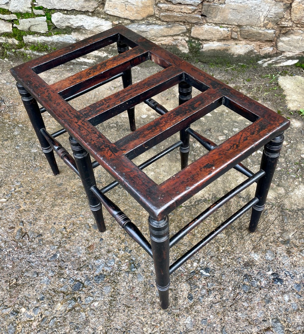 Antique Edwardian Ebonised Luggage Rack Stand View X