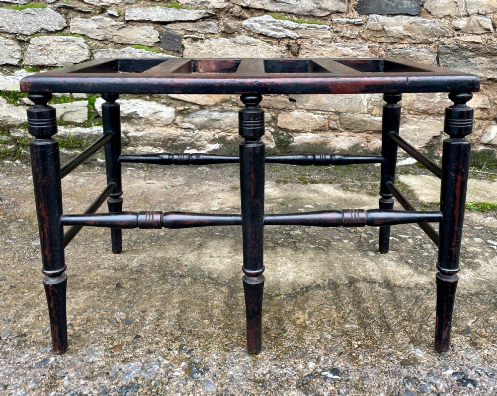 Antique Edwardian Ebonised Luggage Rack Stand View XIII