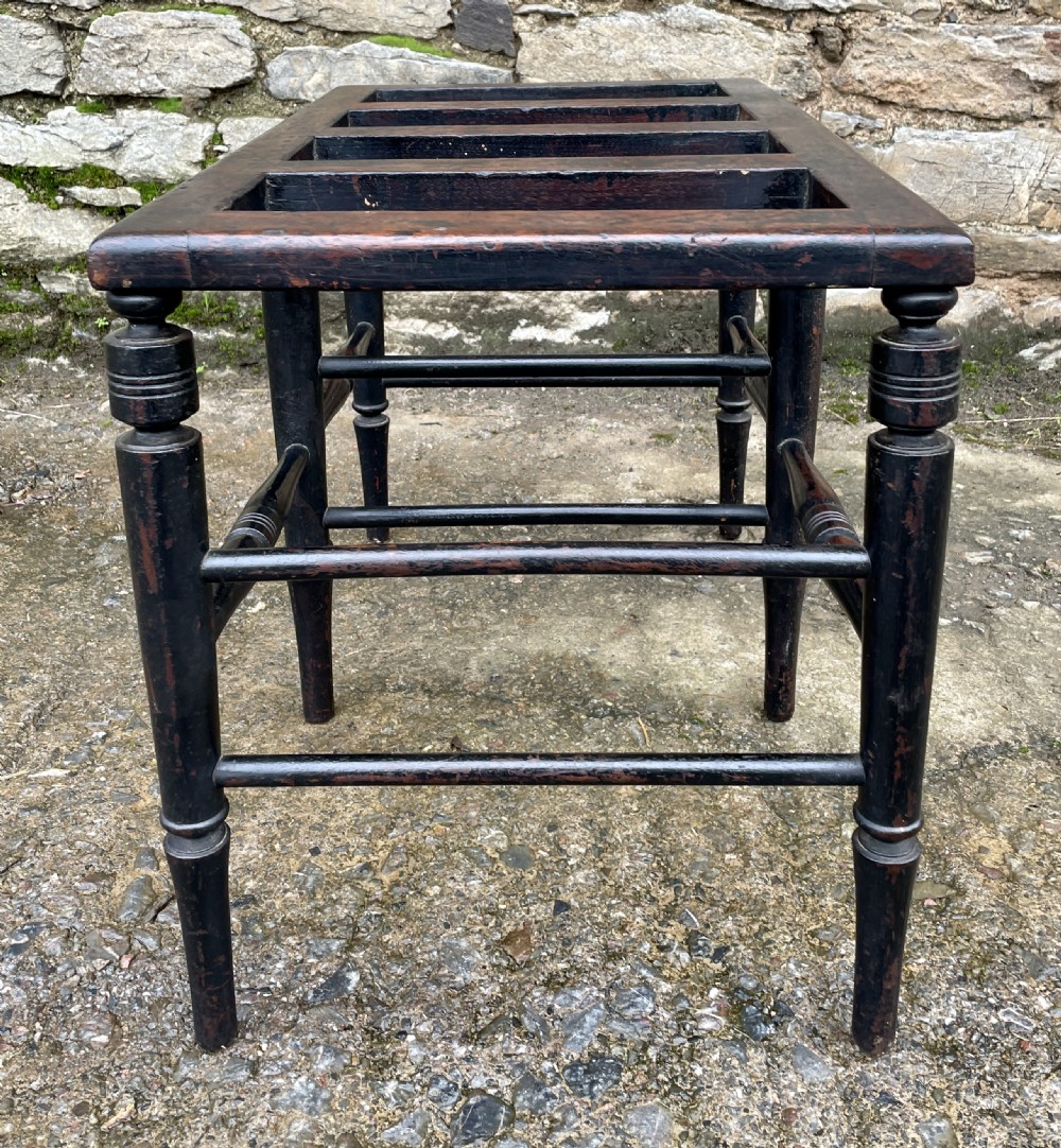 Antique Edwardian Ebonised Luggage Rack Stand View XV