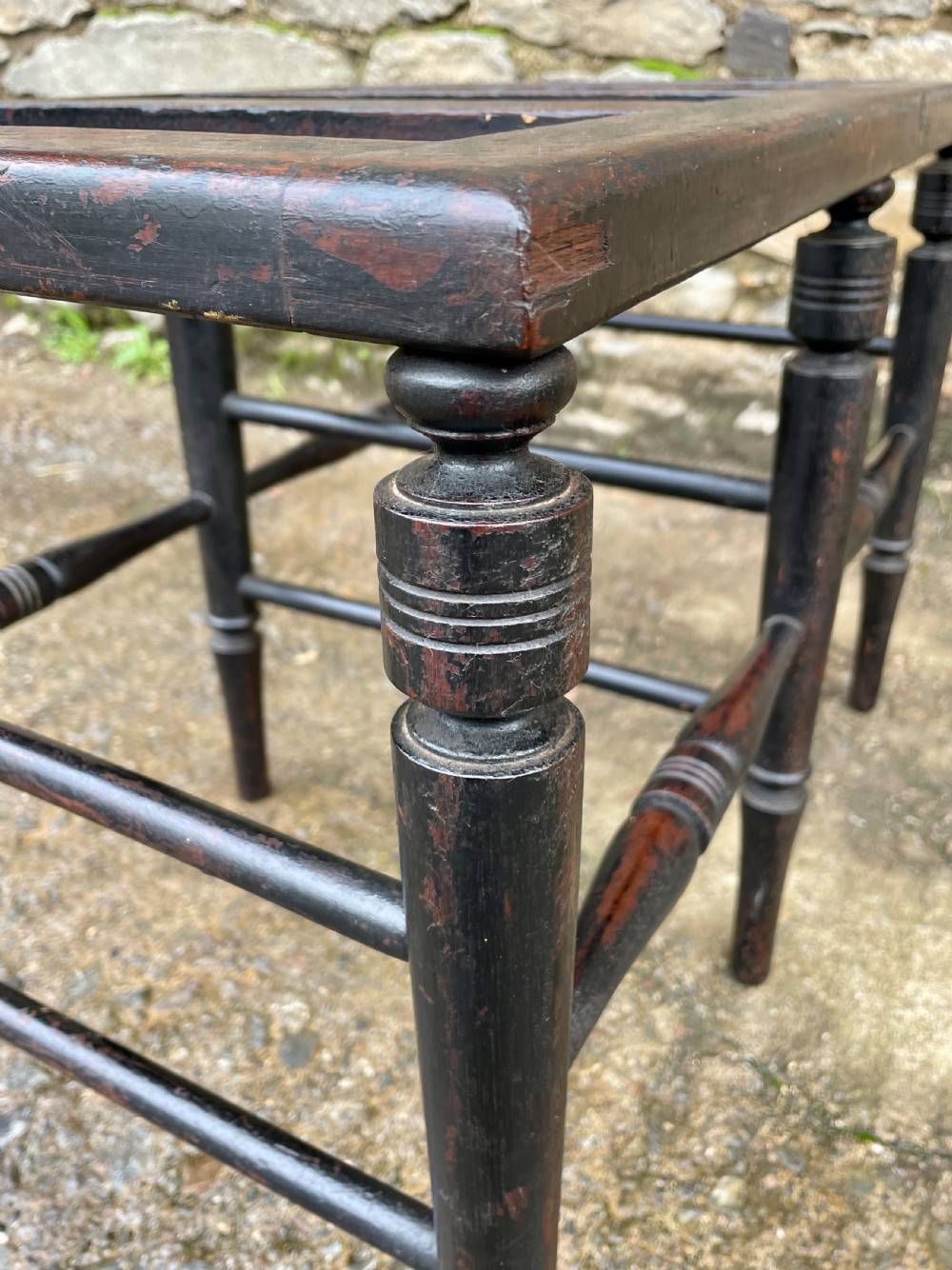 Antique Edwardian Ebonised Luggage Rack Stand View XVI