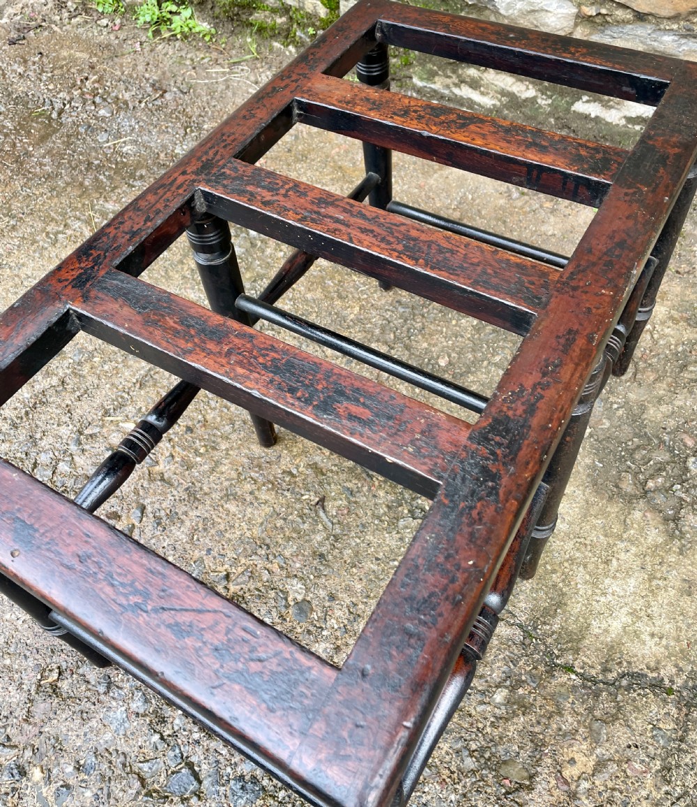 Antique Edwardian Ebonised Luggage Rack Stand View XVII
