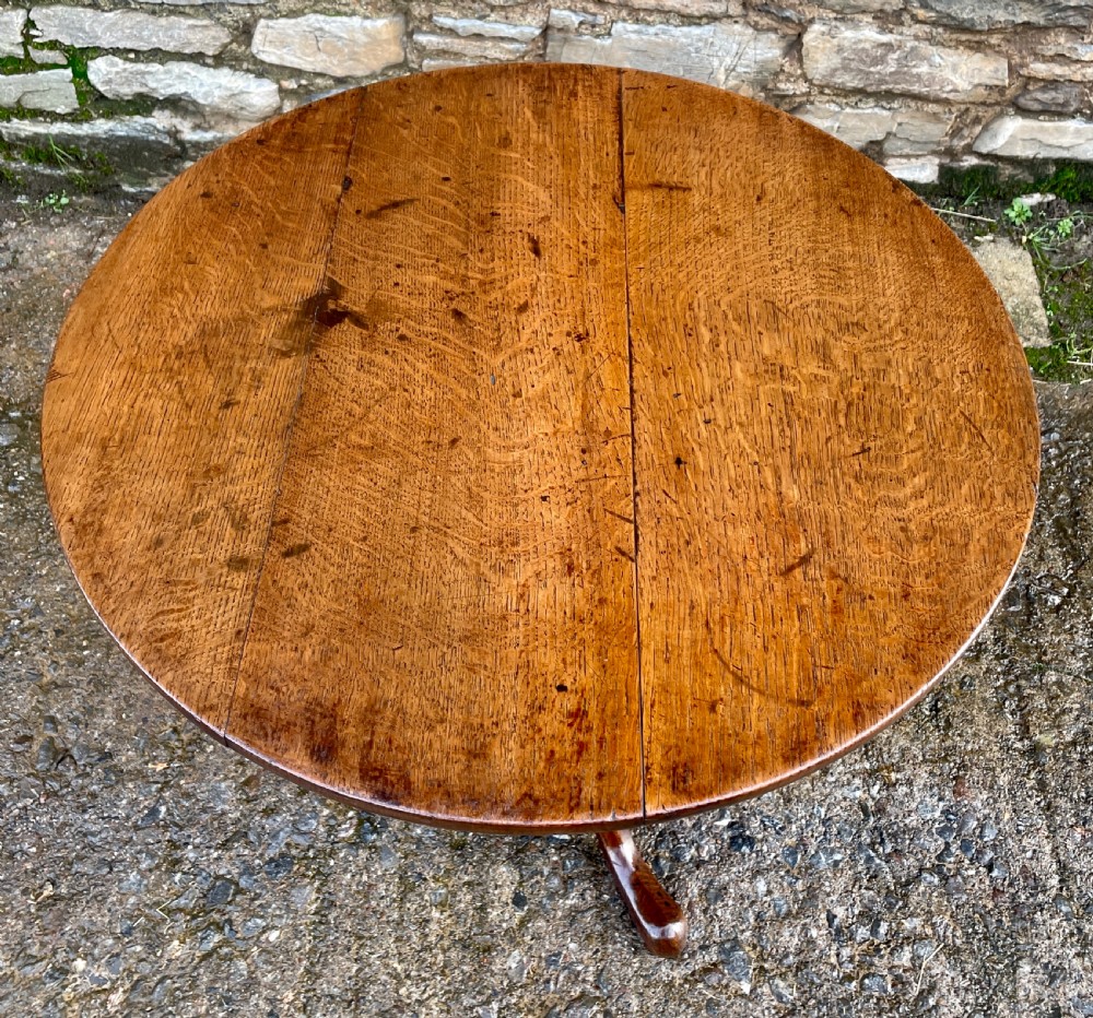 Georgian Oak Tilt Top Occasional Table View IV