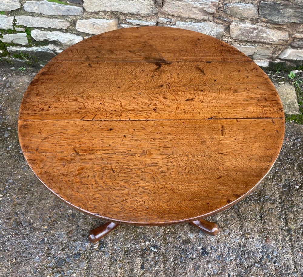 Georgian Oak Tilt Top Occasional Table View VI