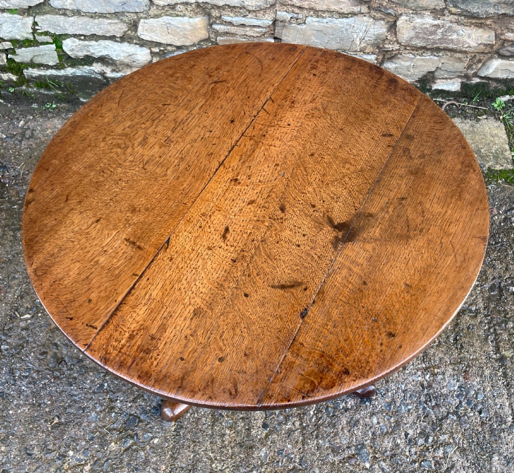 Georgian Oak Tilt Top Occasional Table View IX