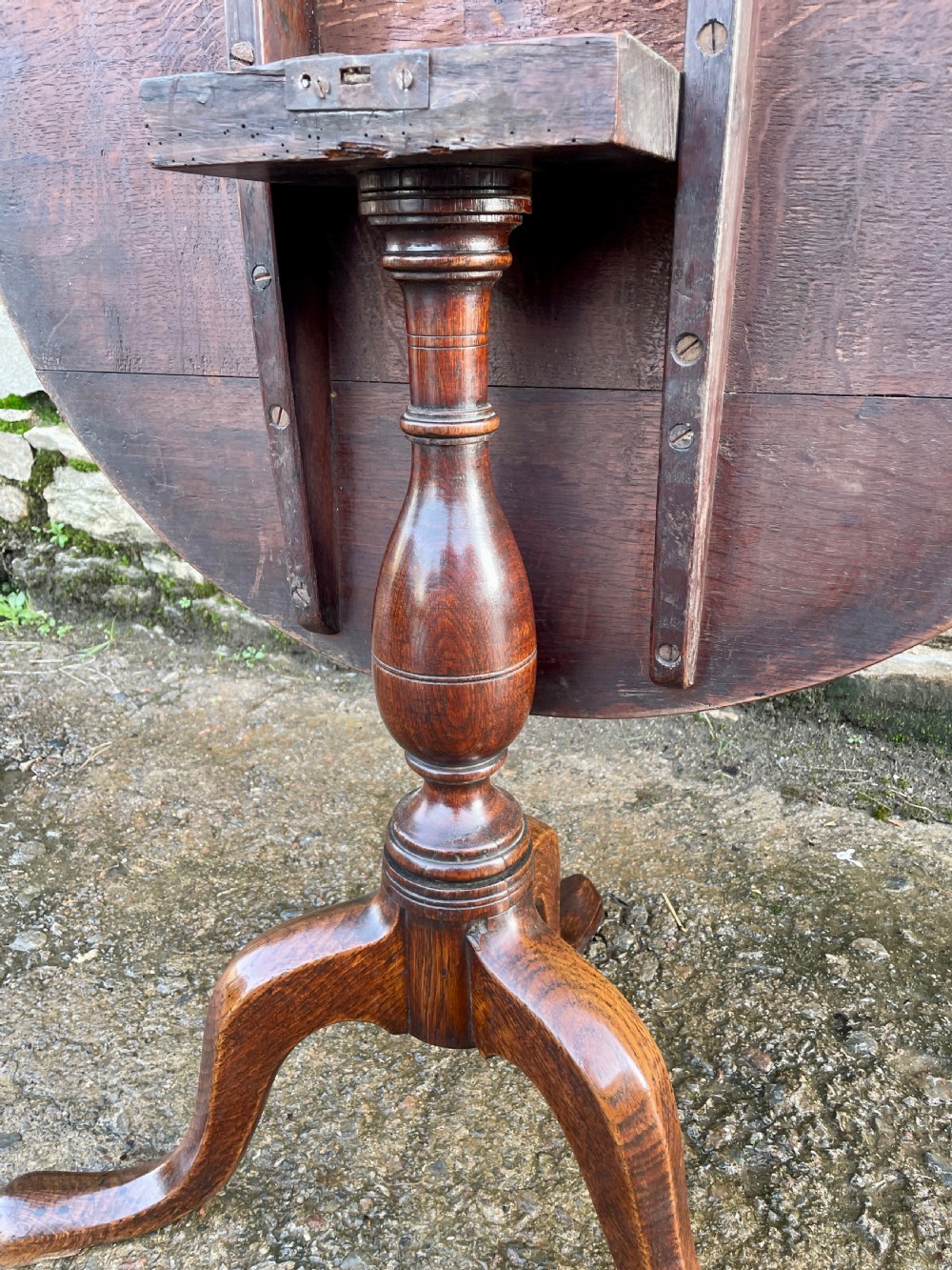 Georgian Oak Tilt Top Occasional Table View XIII