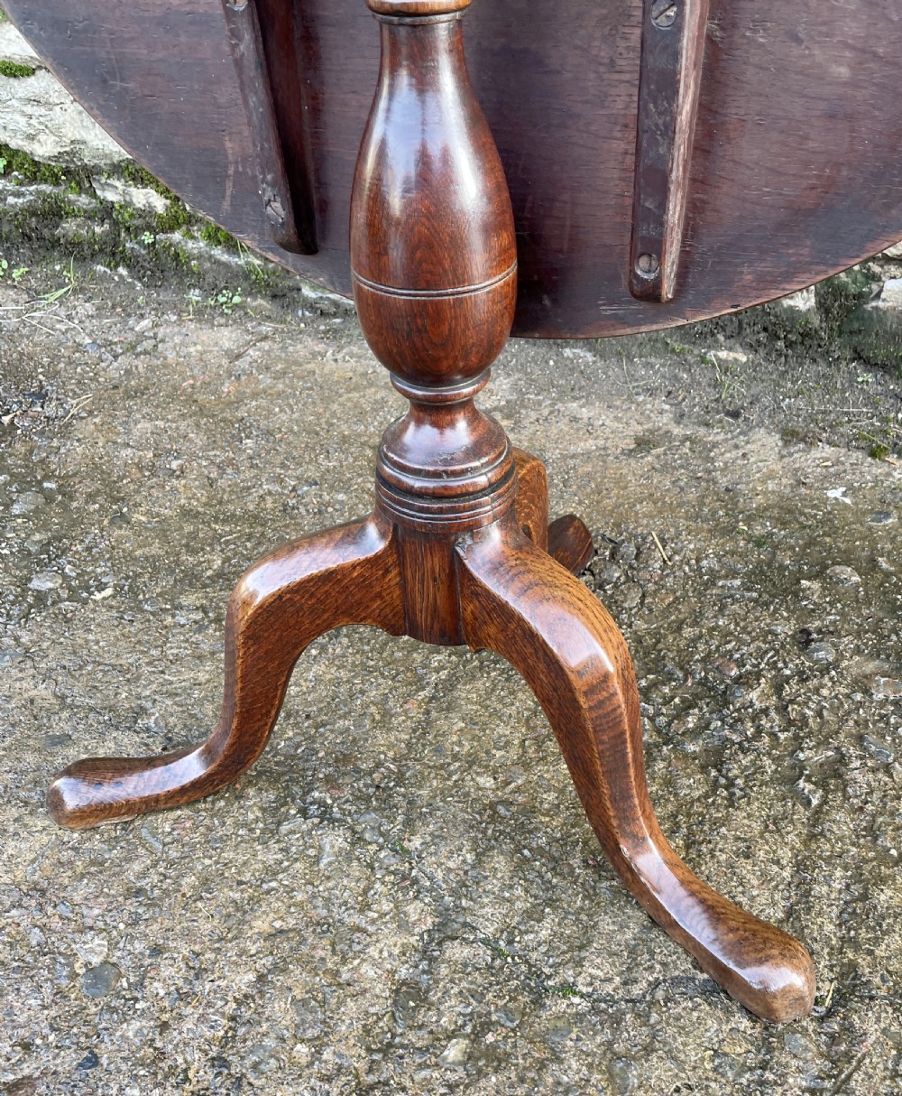 Georgian Oak Tilt Top Occasional Table View XIV