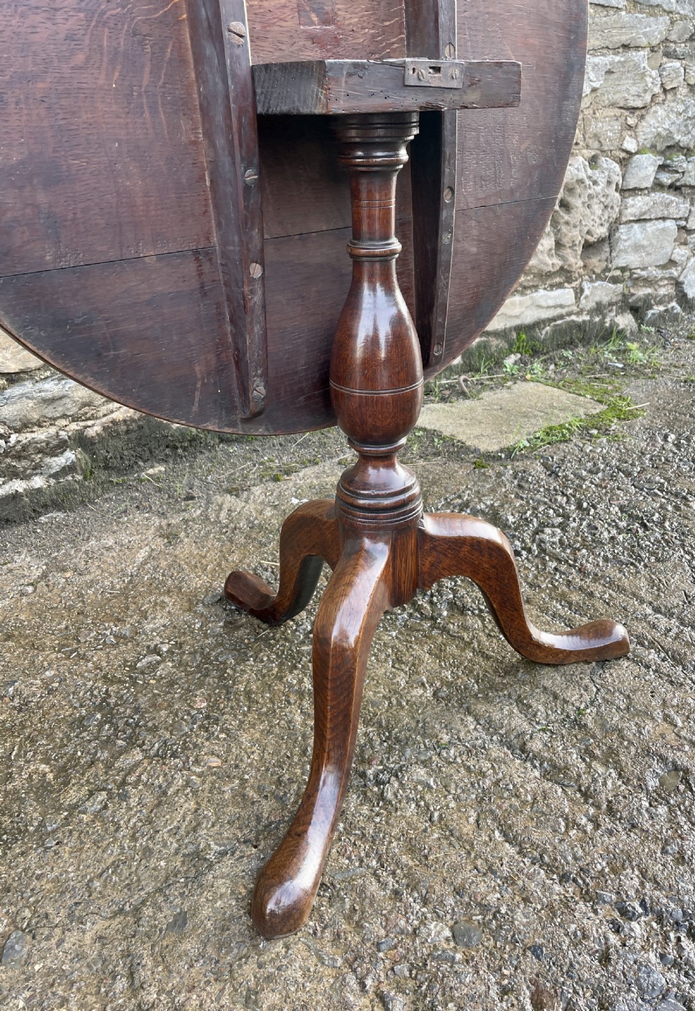Georgian Oak Tilt Top Occasional Table View XVIII