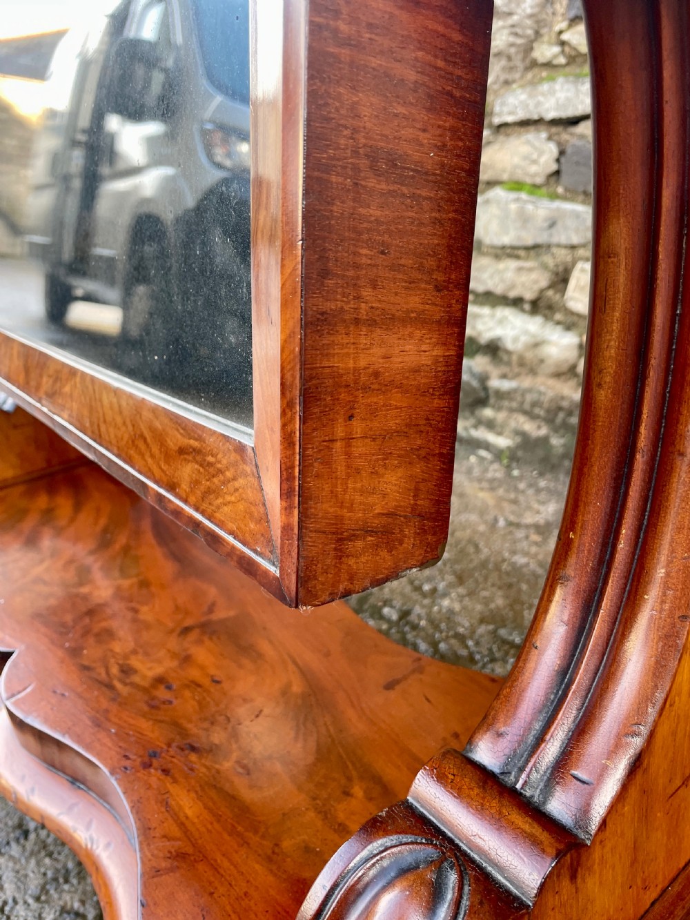 Antique Victorian Mahogany Cheval Mirror View XIX
