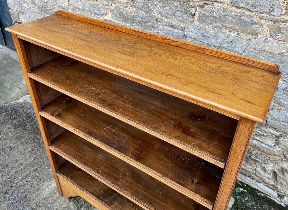 Large Antique Oak Open Bookcase View VI