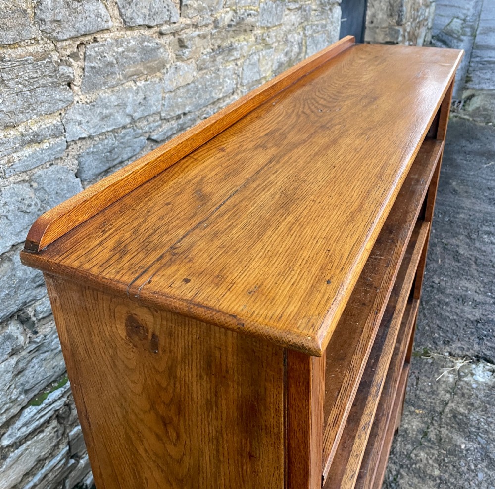 Large Antique Oak Open Bookcase View XIII