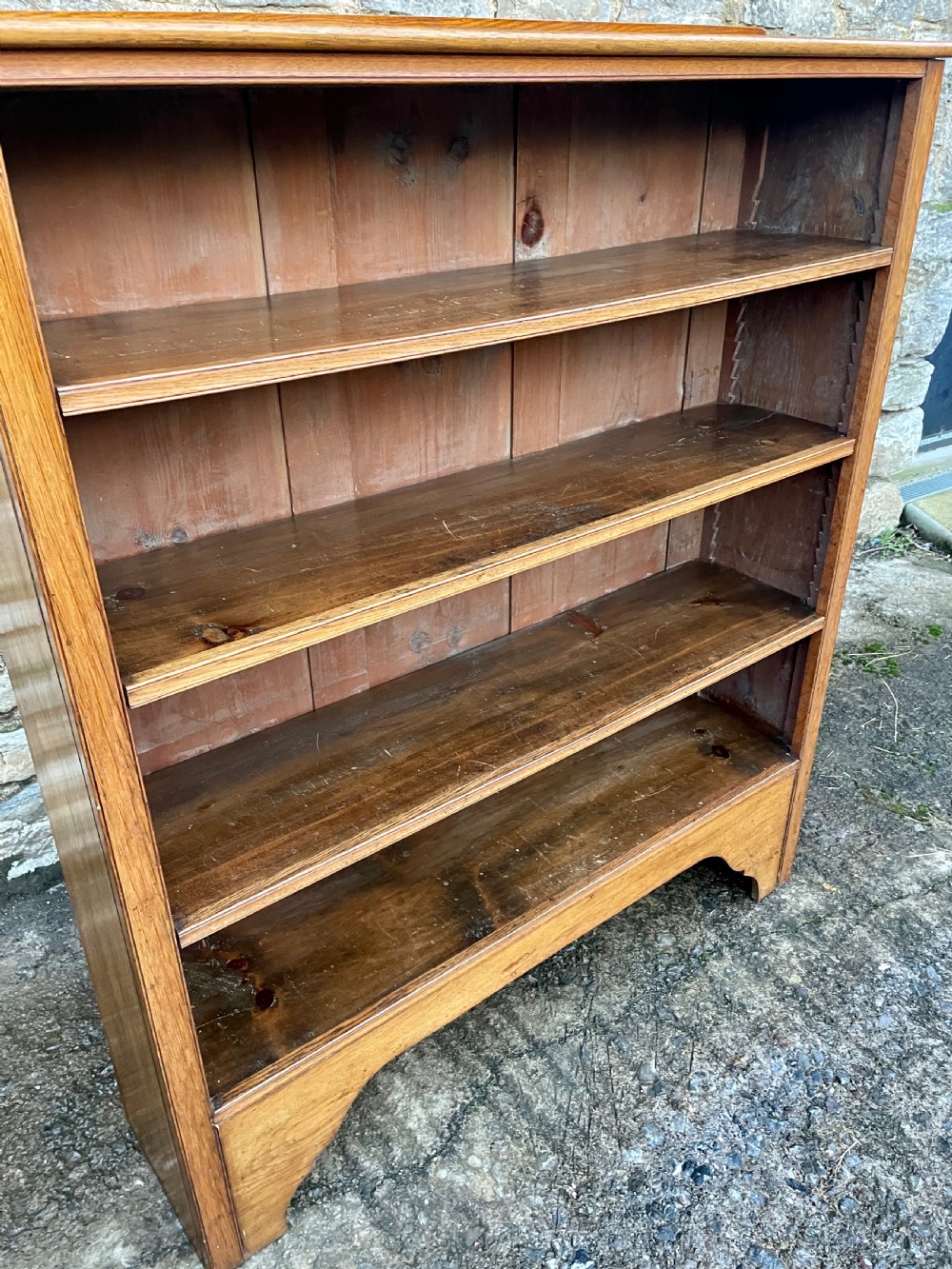 Large Antique Oak Open Bookcase View XIV