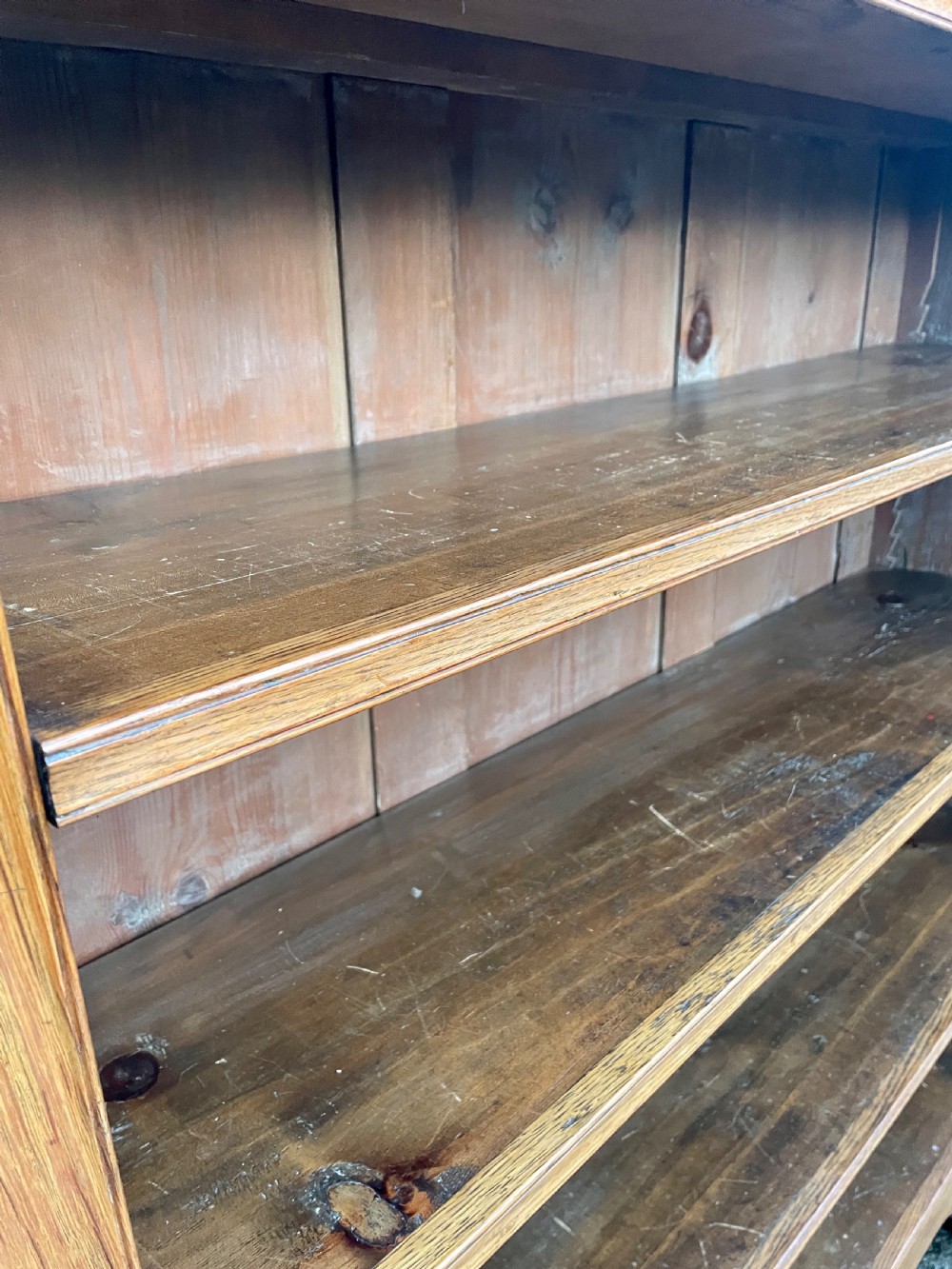 Large Antique Oak Open Bookcase View XVI