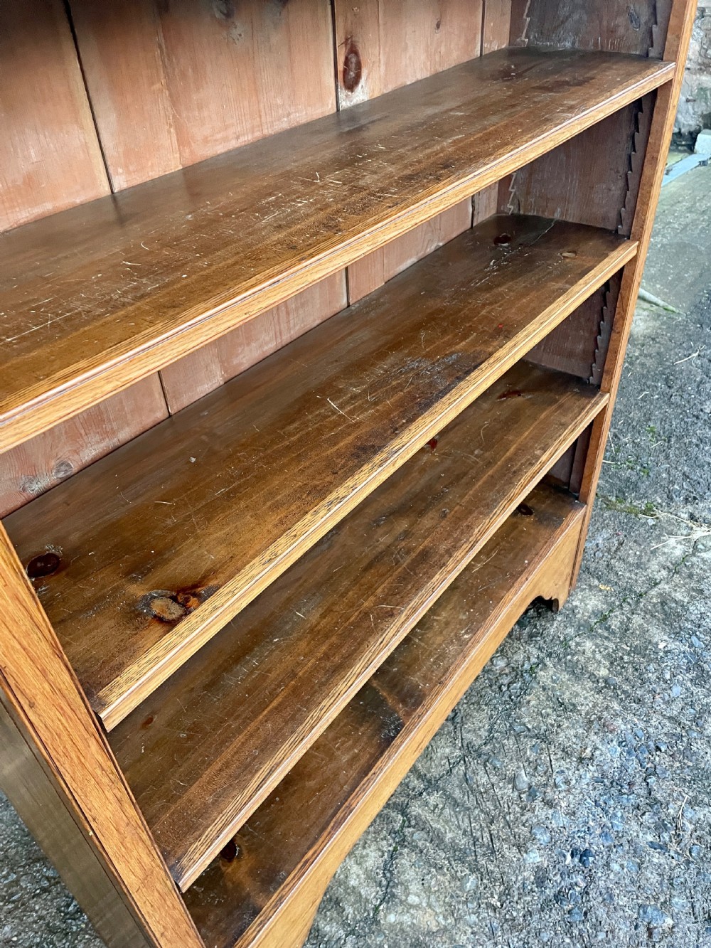 Large Antique Oak Open Bookcase View XVII