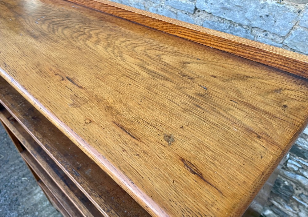 Large Antique Oak Open Bookcase View XXII