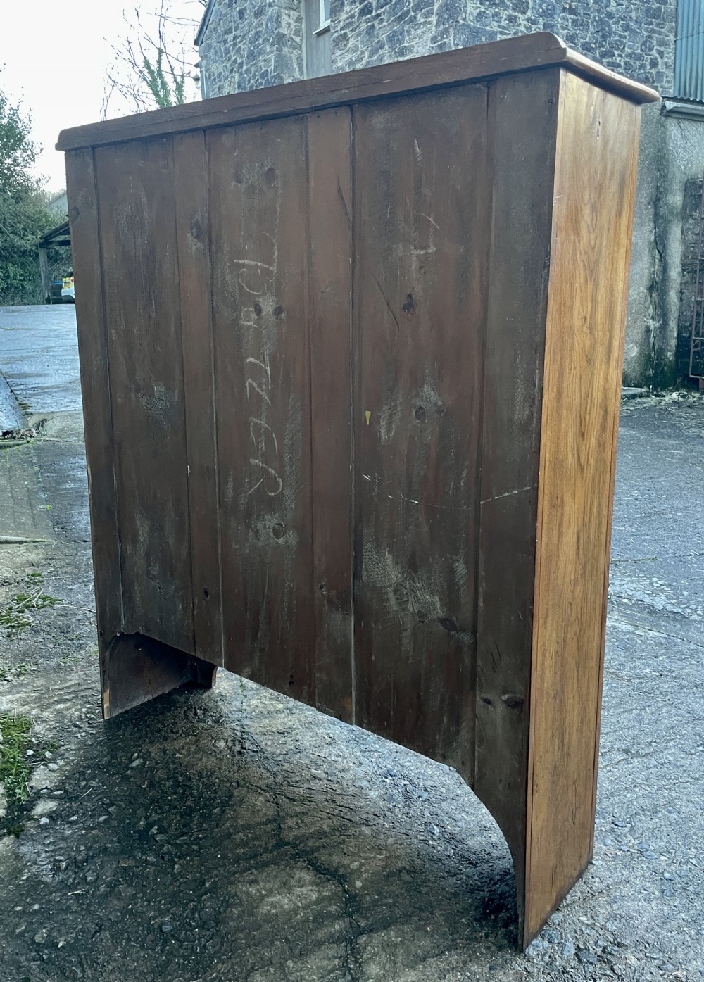 Large Antique Oak Open Bookcase View XXIV