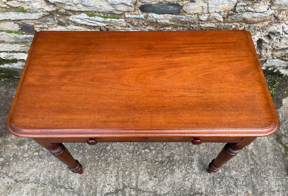 Antique Victorian Mahogany Two Drawer Side Table View IV