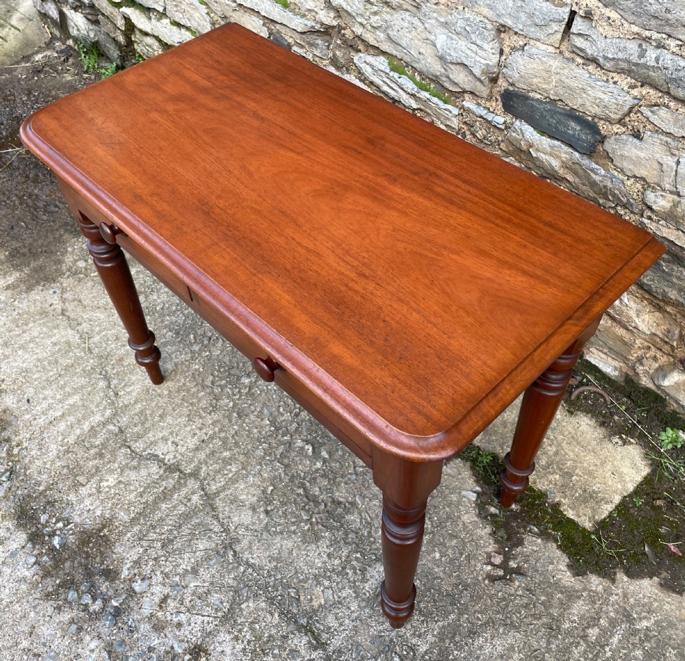 Antique Victorian Mahogany Two Drawer Side Table View VI