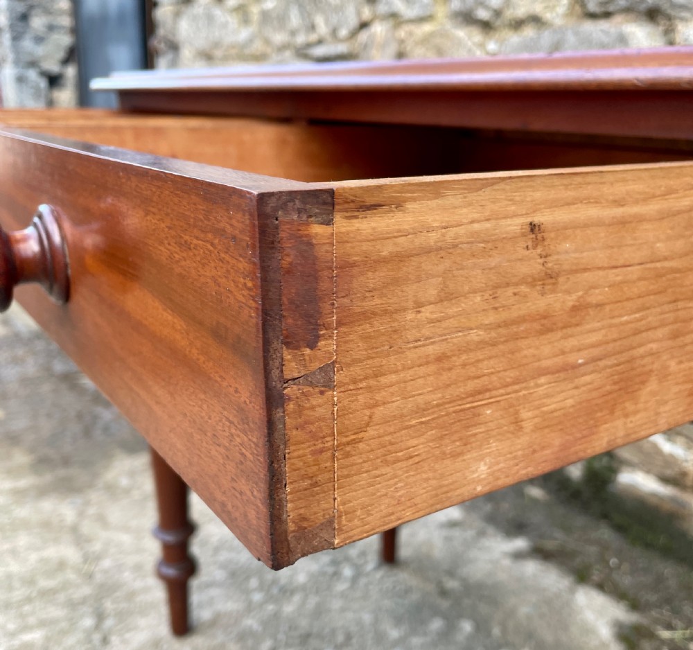 Antique Victorian Mahogany Two Drawer Side Table View IX